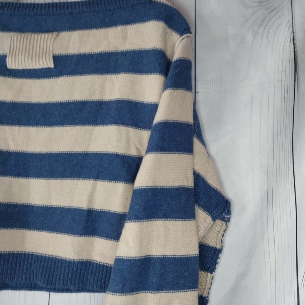 Free People We The Free Into The Blue Striped Pullover Sweater - Picture 7 of 9